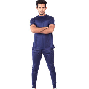 OEM personnalisé 100% coton hommes ensemble de survêtement d'été respirant Jogging costume imprimé grande taille t-shirt pantalon 2 pièces décontracté - Product Image 1