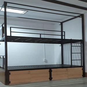 Lit superposé en métal style industriel avec tiroirs, durable et peu encombrant, pour le rangement des effets personnels, idéal pour l'entrepôt - Product Image 1