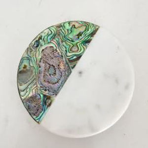 Juego de 6 posavasos de piedra hechos a mano de material de mármol de forma redonda, accesorios de mesa de comedor para hotel en casa - Product Image 6