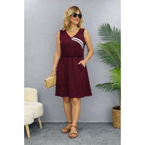 Vestido Mini de Viscosa con Cuello en V y Tirantes Elegantes para Mujer, de Jane's, con Cintura Fruncida, de Doble Hilo, para Uso Diario Informal de Verano - Product Image 1
