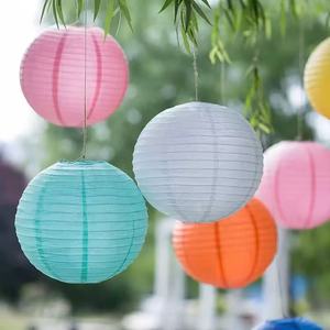 BINLU 12\" & 16\" Colorful Round Paper <b>Lantern</b> Set for Outdoor & Home Decor - Product Image 4