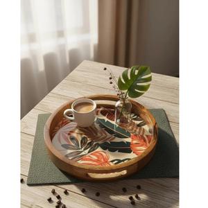 Plateau de service en bois massif et résine époxy personnalisé pour collations, idéal pour la table à manger, la décoration intérieure et les cadeaux, à prix réduit - Product Image 1