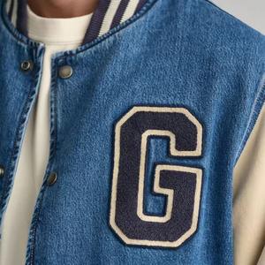 Veste universitaire en denim pour hommes, vente en gros personnalisée, dernière collection, patch en chenille, style lettreman, décontractée, extérieure, mode d'hiver, vêtements d'extérieur - Product Image 2