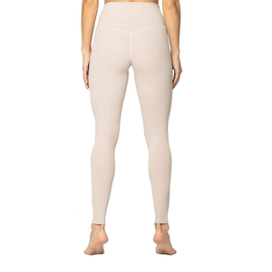 Leggings d'entraînement taille haute personnalisés pour femmes vêtements de Fitness respirants pour la course à pied Yoga Leggings de Yoga de Compression à motif solide - Product Image 3