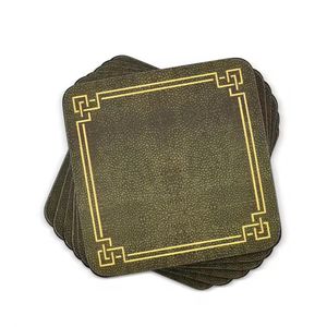 Sous-verres en bois d'acacia sur fond imprimé pour servir le thé Ensemble de 4 pièces Accessoires de cuisine Vente à chaud - Product Image 1