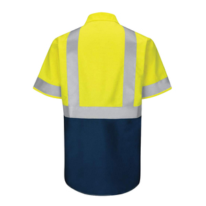 High Visibility Reflective Safety <b>Work</b> Shirt ANSI ISEA Certified <b>Waterproof</b> Breathable Polyester Construction Uniform Wholesale - Product Image 2