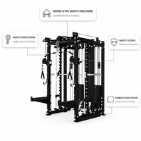 Machine Smith PR-0013 pour salle de sport à domicile avec arrêts de sécurité, suspension à ressorts et système de poulies à câble réglables pour l'entraînement musculaire