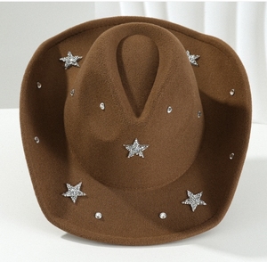 Chapeau de Cowboy Étoile à Paillettes Argent Imprimé Space Cowboy Feutre Style Western - Product Image 2