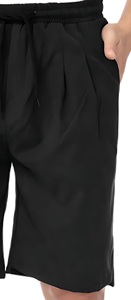 Short de tennis léger en coton mélangé pour hommes et femmes Short solide décontracté de tous les jours Poches pratiques Polyvalent numérique - Product Image 4