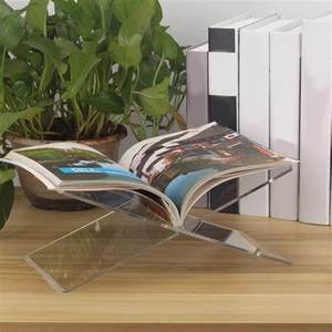 2025 elegante y moderno soporte para libros en forma de X precio de fábrica estante de exhibición acrílico para libros revistas tabletas - Product Image 3