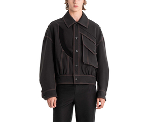 2025 chaqueta vaquera genuina de invierno acolchada azul claro para hombre, venta al por mayor, abrigo de talla grande, forro de lana, cálido, grueso, Otoño, estampado sólido - Product Image 3