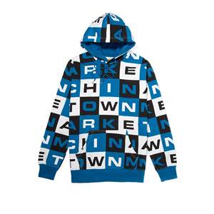 เสื้อฮู้ดดี้บล็อกเลตเตอร์สำหรับผู้ชาย เสื้อกันหนาวปักลาย 3 มิติ พิมพ์ลายสกรีน ไซส์ XL โอเวอร์ไซส์ - Product Image 1