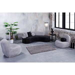 Modern Comfortable Large <b>Grey</b> <b>Sofa</b> Set With Flip-Up Headrest Soft Velvet Couch for Living Room Leisure Urban Design - Product Image 2