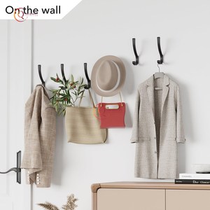 Nuevo precio al por mayor, ganchos de Metal para abrigos, perchas de tela hechas a mano con recubrimiento en polvo de Color negro para el hogar y hoteles, gancho montado en la pared - Product Image 5