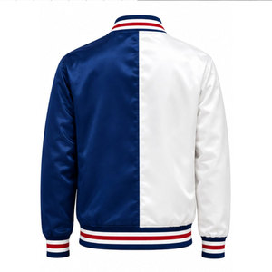 Chaqueta Varsity Azul y Blanca para Hombre con Logotipo de PC y Número 93 Bordado, Estilo Preppy, Cuello Camisero, Cierre de un Solo Botón, para Otoño - Product Image 3
