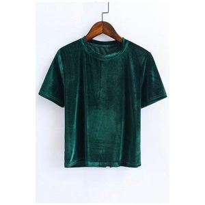 Color sólido liso Color sólido Polo terciopelo camisetas transpirable ropa deportiva terciopelo camisetas Streetwear al por mayor OEM - Product Image 3