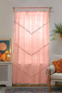 Nouveaux rideaux de travail à pampilles de couleur unie faits à la main pour la décoration de la maison rideaux classiques unis pour fenêtre et porte - Product Image 2