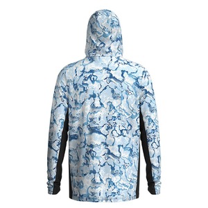 OEM ODM Sublimation Printed UPF50 <b>Sun</b> Protection Men Fishing <b>Shirts</b> Waterproof Breathable Quick Drying with Hood - Product Image 6