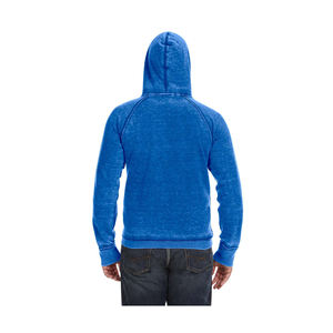 Pull à capuche personnalisé pour hommes, polaire confortable délavée à l'acide pour l'hiver, technique de teinture unie imprimée par sublimation de couleur d'épissure - Product Image 6
