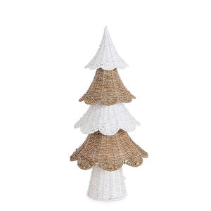 Arbre de Noël en jonc de mer tressé mignon, fait à la main, écologique, décoration de vacances pour la maison, la table et l'étagère, en provenance du Vietnam - Product Image 4