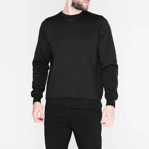 Plain Sweatshirts Crew Neck Embroidery Sweatshirt Custom Men's Hoodies Sweatshirts Black <b>Jumper</b> for Men - Product Image 3