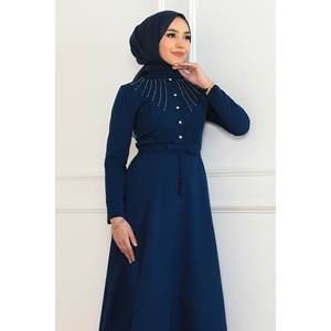 Vestido Casual Morado con Detalle de Piedras 6133 - Product Image 2