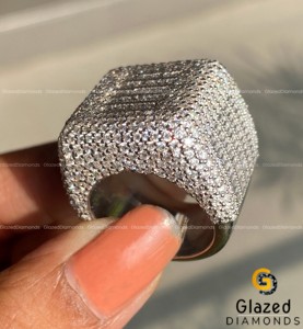 High Quality Stunning Customized Hip Hop <b>Ring</b> Fully <b>Iced</b> Out Crafted in 925 Sterling Silver With Moissanite Diamond VVS Clarity - Product Image 6