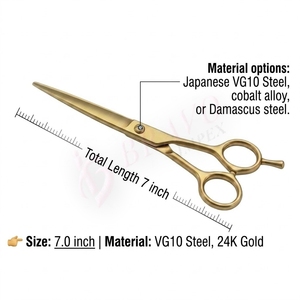 Tijeras de Peluquería Profesionales de 6 Pulgadas, Acero Inoxidable, Acabado Dorado, Tijeras de Peluquería para Salón - Product Image 3