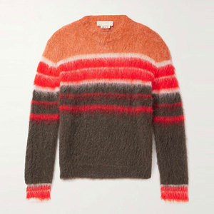 Pull respirant en Mohair doux et confortable de haute qualité pour hommes Logo personnalisé nouveau Style pull pull en Mohair à col rond flou - Product Image 1