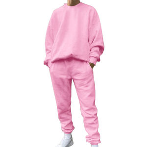 Best Selling <b>Men's</b> Crewneck Sweat <b>Suit</b> Factory Manufacturer's Mid Weight Plain Dyed Collection XL Pakistan Low MOQ Logo - Product Image 4