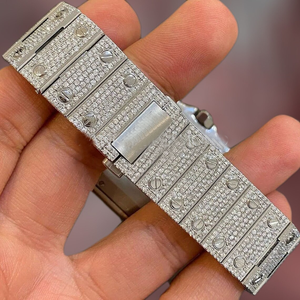 Nhu cầu cao của nam giới sang trọng hip hop moissanite kim cương xem vvs Iced thép không gỉ ban nhạc mới tinh thể quay số xuất khẩu bán có sẵn - Product Image 3