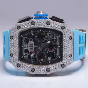 为嘻哈爱好者定制认证自动机芯硅石钻石手表