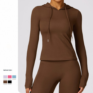 Top de manga larga de Yoga de alta calidad para deportes personalizados, ropa de trabajo para mujeres, sudaderas de Yoga, ropa de entrenamiento, Top deportivo de manga larga - Product Image 3