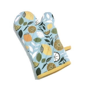 100% coton doux gris et blanc fleur imprimé four mitaine cuisine décor haute qualité élégant confortable écologique doux élégant - Product Image 3