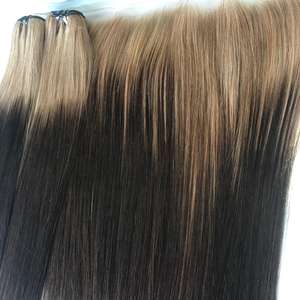 Extensiones de cabello virgen vietnamita alineadas con cutícula completa 100%, trama doble, Color personalizable, hueso sedoso recto - Product Image 3