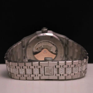 Montre-bracelet personnalisée 2025 avec diamants Moissanite baguette et ronds, style Iced Out, pour homme, montre à quartz lumineuse de luxe - Product Image 4