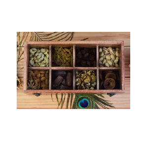 Boîte à épices en bois d'acacia classique indien de la meilleure qualité avec un design fonctionnel pour le sel et le poivre de mariage - Product Image 5