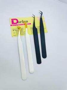 Pince à épiler d'extension de cils au plasma noir à revêtement de couleur avec logo personnalisé Crochet de volume en acier durable Tweakaser de cils - Product Image 3