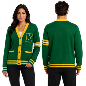 Custom sorority <b>cardigans</b> acrylic knitted KSU university women's sweaters V-neck Greek logo college varsity <b>cardigan</b> - Product Image 3