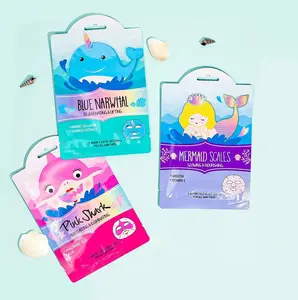 Alta Qualidade Personalizado Plástico Biodegradável Reciclável Pacote De Folha De Alumínio Três Lados Seal Pouch Eye Mask Facial Mask Bags