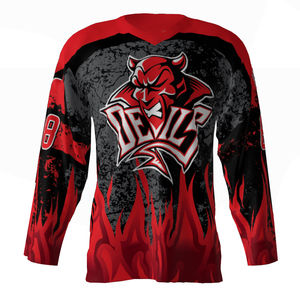 Maillot de hockey sur glace unisexe personnalisé de haute qualité, respirant, à séchage rapide, grande taille, avec logo personnalisé pour le hockey sur glace - Product Image 1