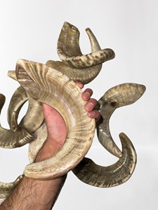 Nouveau traditionnel fabriqué à la main casher béliers corne Shofar artisanat naturel à gogo religieux non poli longue soufflage béliers corne agate - Product Image 3