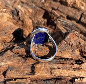 Lapis Lazuli Statement Ring 925 Sterling Silver Vintage Design Handmade Unique Fashion Jewelry <b>Gift</b> For Women Men - Product Image 2