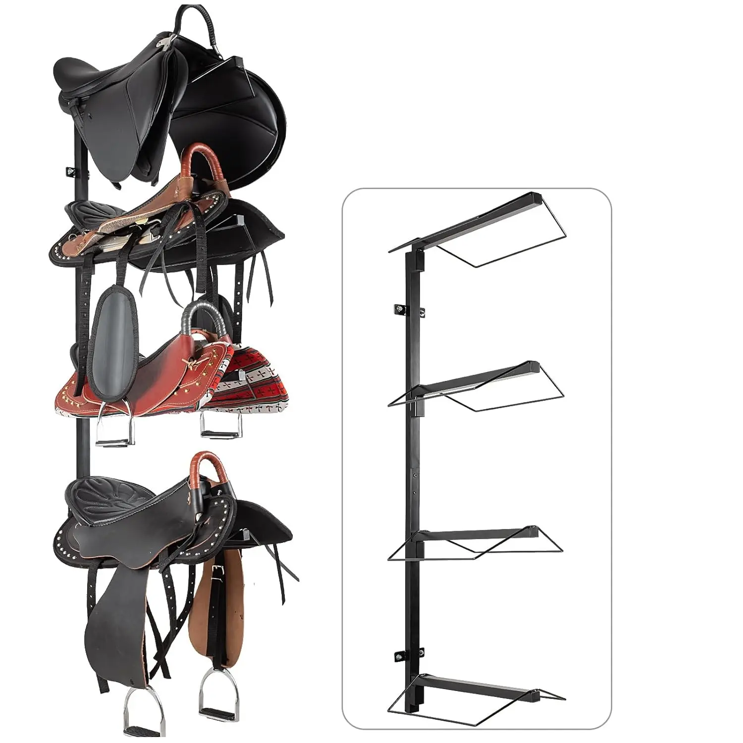 Wholesale ODM/OEM Adjustable Rack Horse Saddle Stand 4Way Saddle Stand Equestrian accessories