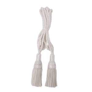 Dos sujetadores de cortinas clásicos con borlas, sujetadores de cortinas con cuerda de borlas color mostaza dorado, cordones de seda verde - Product Image 3