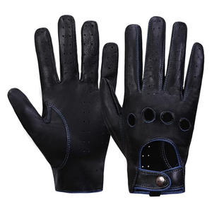 Gants de conduite en cuir d'agneau de haute qualité, style unique, durables, avec bracelet réglable, résistants à la chaleur et polyvalents - Product Image 1