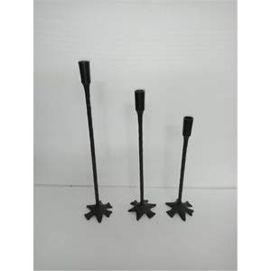 Ensemble de 3 bougeoirs coniques en métal noir mat moderne, style nordique minimaliste, candélabres pour table de mariage et décoration intérieure - Product Image 2