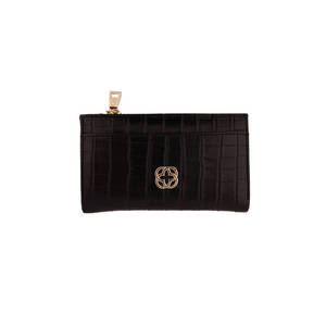 Embossed PU <b>Leather</b> Wallet-Black - Product Image 1