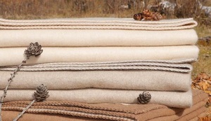 Manta de lana de oveja pura 100%, lana mongol, supersuave y cálida, orgánica, Beige, duradera y ecológica, manta cómoda - Product Image 5