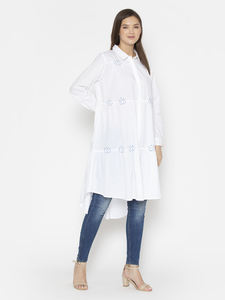 Nuevo vestido de mujer de moda de alta venta Casual primavera estampado Floral verano XL buen aspecto cuello sólido encaje precio al por mayor - Product Image 2